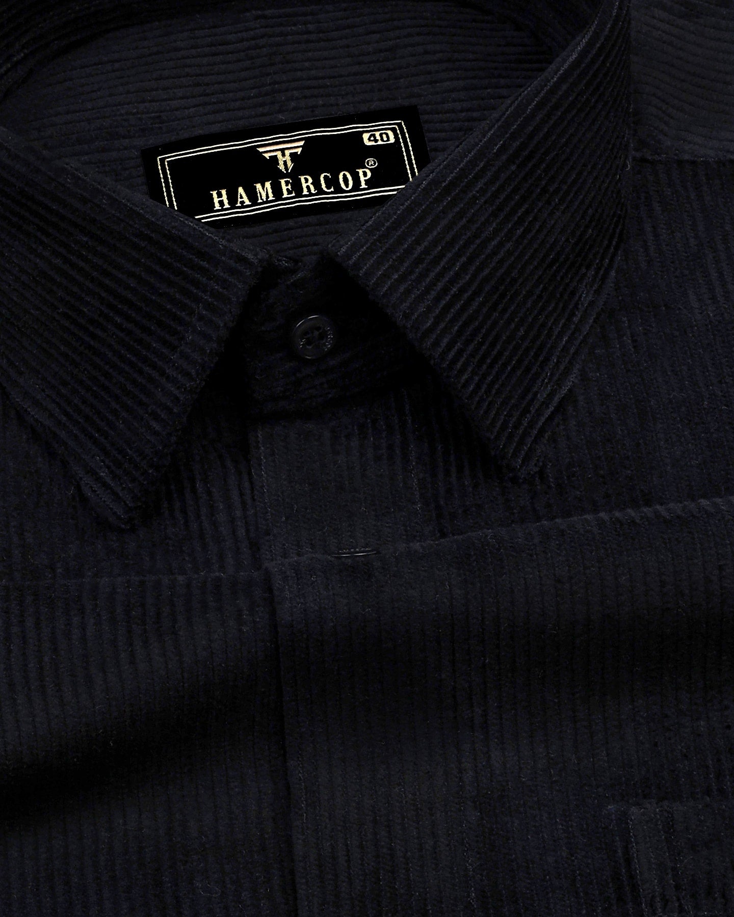 Spider Black Corduroy Premium Cotton Shirt – Hamercop