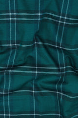 Poision green with white line windowpane check shirt