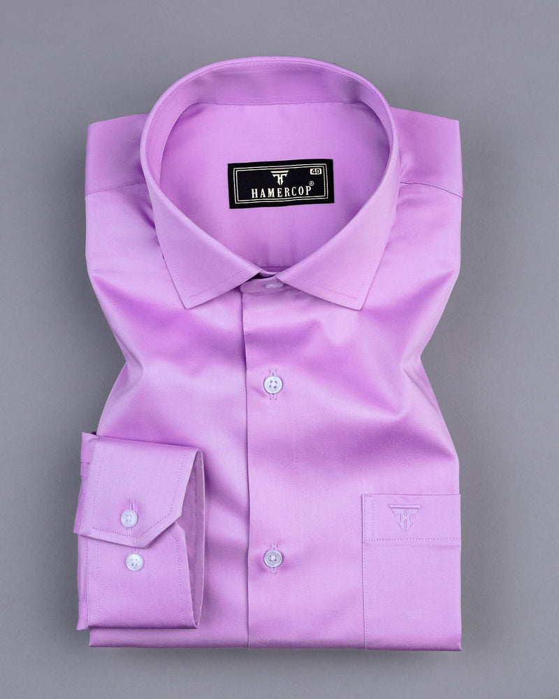 Purple Soft Touch Satin Premium Cotton Shirt