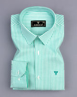 Atlanta Mint Green Bengal Stripe Oxford Cotton Shirt