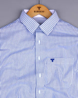 Pacific Blue Bengal Stripe Oxford Cotton Designer Shirt