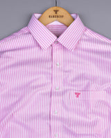 Pacific Light Pink Bengal Stripe Oxford Cotton Designer Shirt