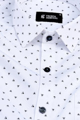 White with black up down triangle printed shirt