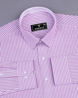 Pacific Purple Bengal Stripe Oxford Cotton Designer Shirt