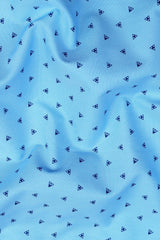 Sky blue with dark blue up down triangle printed shirt