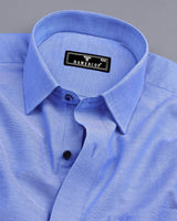 Carolina Blue Solid Oxford Cotton Formal Shirt
