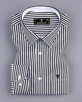 Destiny Black With White Stripe Premium Giza Designer Shirt