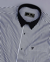 Destiny Gray With White Stripe Premium Giza Designer Shirt