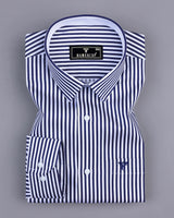 Destiny NavyBlue With White Stripe Premium Giza Designer Shirt
