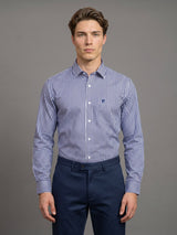 Destiny NavyBlue With White Stripe Premium Giza Designer Shirt