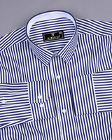 Destiny NavyBlue With White Stripe Premium Giza Designer Shirt