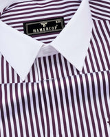 Destiny Purple With White Stripe Premium Giza Designer Shirt