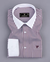 Destiny Purple With White Stripe Premium Giza Designer Shirt