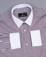 Destiny Purple With White Stripe Premium Giza Designer Shirt