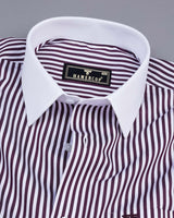 Destiny Purple With White Stripe Premium Giza Designer Shirt
