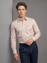 Tropsin Cream Houndstooth Dobby Check Premium Giza Shirt