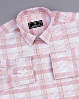 Boxtel Orange With White Check Premium Giza Shirt