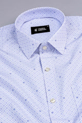 White with columbia blue spinnar with square printed shirt