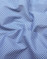 Arbon Blue With White Polka Dot Printed Designer Cotton Shirt