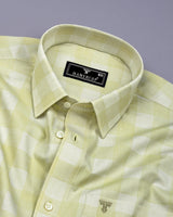 Shell Green Dobby Check Premium Giza Shirt