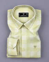 Shell Green Dobby Check Premium Giza Shirt