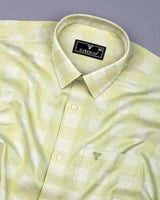 Shell Green Dobby Check Premium Giza Shirt