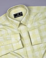 Shell Green Dobby Check Premium Giza Shirt