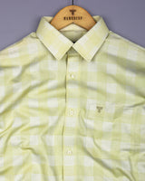 Shell Green Dobby Check Premium Giza Shirt