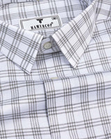 White With Gray Twill Check Premium Giza Shirt