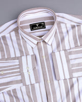 Sublime Cream With White Stripe Premium Giza Shirt