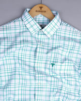 Weston Green With White Dobby Check Premium Giza Shirt