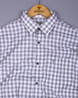 Trooper Gray With White Check Linen Cotton Shirt