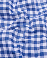 Trooper SkyBlue With White Check Linen Cotton Shirt