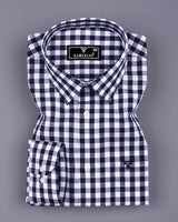 Trooper NavyBlue With White Check Linen Cotton Shirt