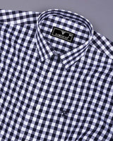 Trooper NavyBlue With White Check Linen Cotton Shirt