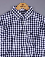 Trooper NavyBlue With White Check Linen Cotton Shirt