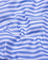 Monza SkyBlue With White Stripe Dobby Cotton Shirt