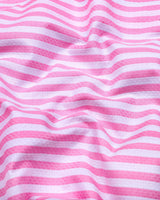 Monza Pink With White Stripe Dobby Cotton Shirt