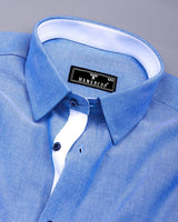 Tufts Blue Plain Oxford Cotton Designer Formal Shirt