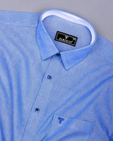 Tufts Blue Plain Oxford Cotton Designer Formal Shirt