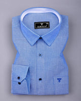Tufts Blue Plain Oxford Cotton Designer Formal Shirt