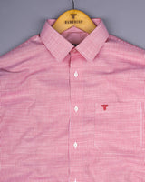Trebzon Red With White Stripe Linen Cotton Formal Shirt