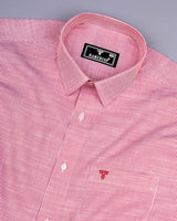 Trebzon Red With White Stripe Linen Cotton Formal Shirt