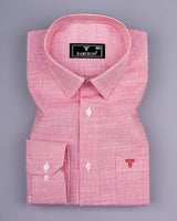 Trebzon Red With White Stripe Linen Cotton Formal Shirt