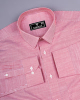 Trebzon Red With White Stripe Linen Cotton Formal Shirt