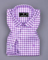 Majelo Lavender With White Check Oxford Cotton Shirt
