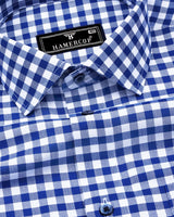 Majelo Navyblue With White Check Oxford Cotton Shirt