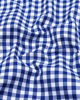 Majelo Navyblue With White Check Oxford Cotton Shirt