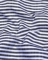 Alexa Black With White Stripe Linen Cotton Designer Shirt