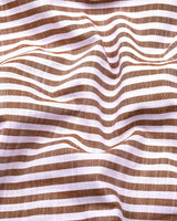 Ecru Cream With White Stripe Linen Cotton Designer Shirt